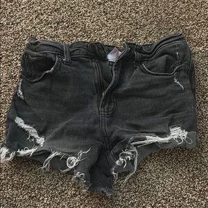 Black distressed Jean shorts